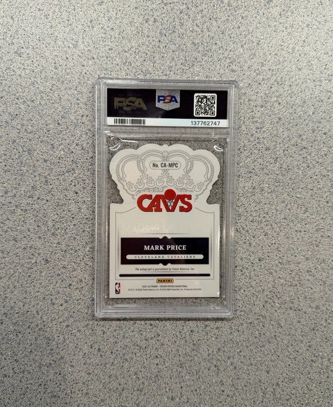 2021-22 Panini Crown Royale #CA-MPC Mark Price Platinum Auto 1/1 PSA 10 10 RARE view 2