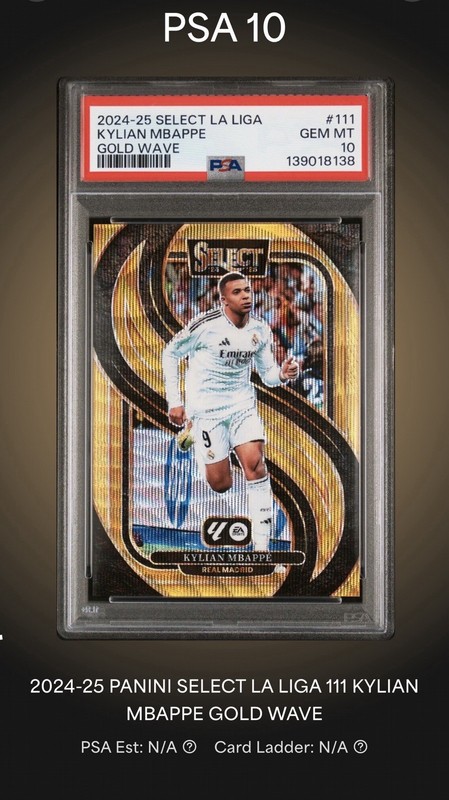 2024-25 Panini Select La Liga - Mezzanine Kylian Mbappe #111 GOLD WAVE 1/10