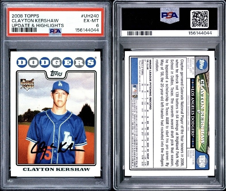 2008 Topps Updates & Highlights - Clayton Kershaw #UH240 RC PSA 6