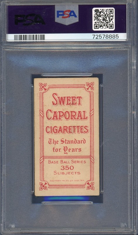 1909 T206 Sweet Caporal 350 Tobacco Card PSA 3 Kaiser Wilhelm Dodgers Centered view 2