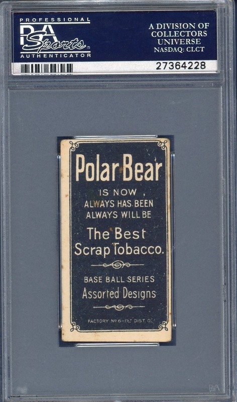 1909 T206 Polar Bear Tobacco Card PSA 3 Harry Davis Athletics Centered view 2