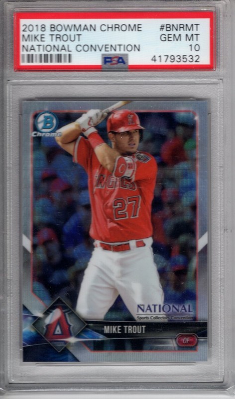 2018 BOWMAN CHROME NATIONAL CONVENTION MIKE TROUT PSA 10 GEM MINT