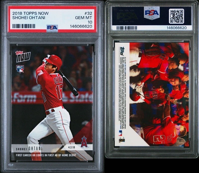 2018 Topps Now Shohei Ohtani #32 RC PSA 10 Gem Mint Rc Rookie Card 1st Career HR