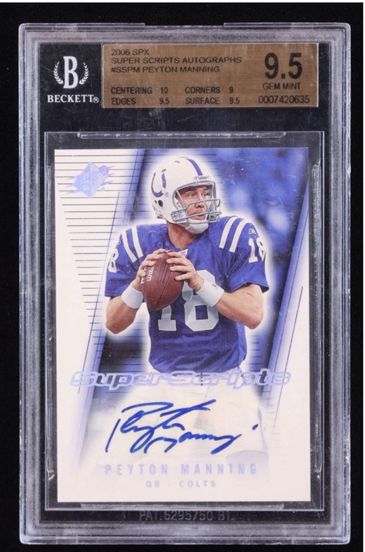 Upper Deck 2006 SPx Super Scripts Peyton Manning Colts Auto SS-PM /50 BGS 9.5
