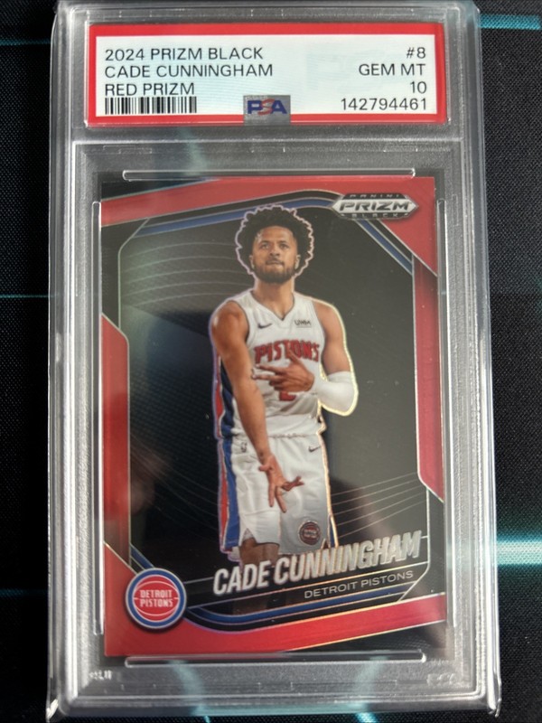 2024 Panini Red Prizm Black #8 Cade Cunningham Pistons /299 PSA 10