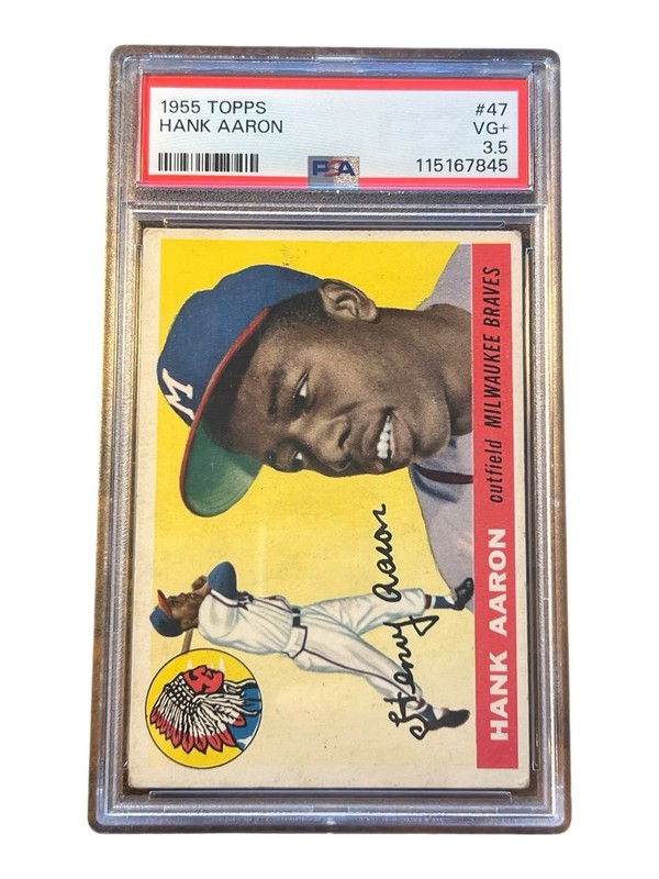 1955 Topps Hank Aaron #47 PSA 3.5 VG+ Milwaukee Braves - Nice