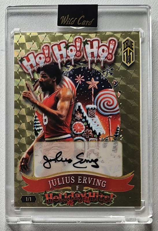 2025 WILD CARD GOLD SUPERFRACTOR VINYL TRUE 1/1 AUTO JULIUS ERVING 76ERS MINT 💰