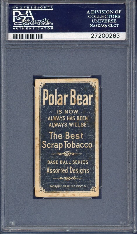 1909 T206 Polar Bear Tobacco Card PSA 3 Tom Downey Centered view 2