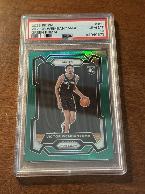 2023-24 Panini Prizm Victor Wembanyama #136 Green RC Rookie PSA 10 📈📈🔥🔥🔥