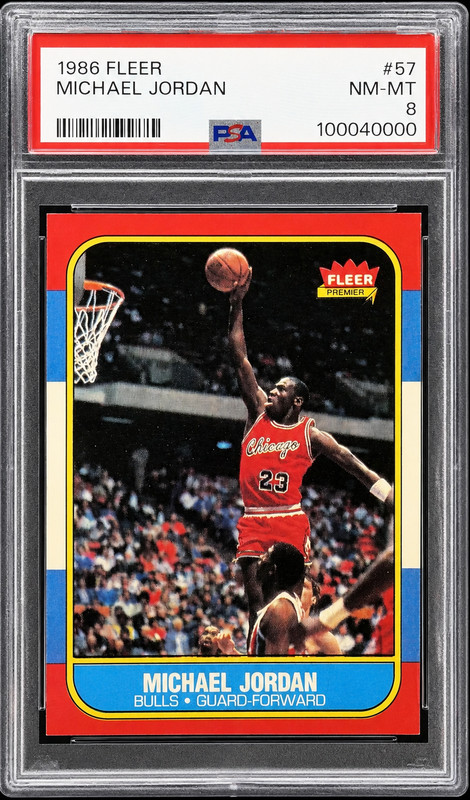 🏀 Michael Jordan 1986-87 Fleer #57 Rookie Card | PSA 8 NM-MT | ICONIC GOAT RC