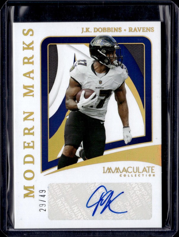 2022 Panini Immaculate  J.K. Dobbins Auto /49 Baltimore Ravens MMA-JKD