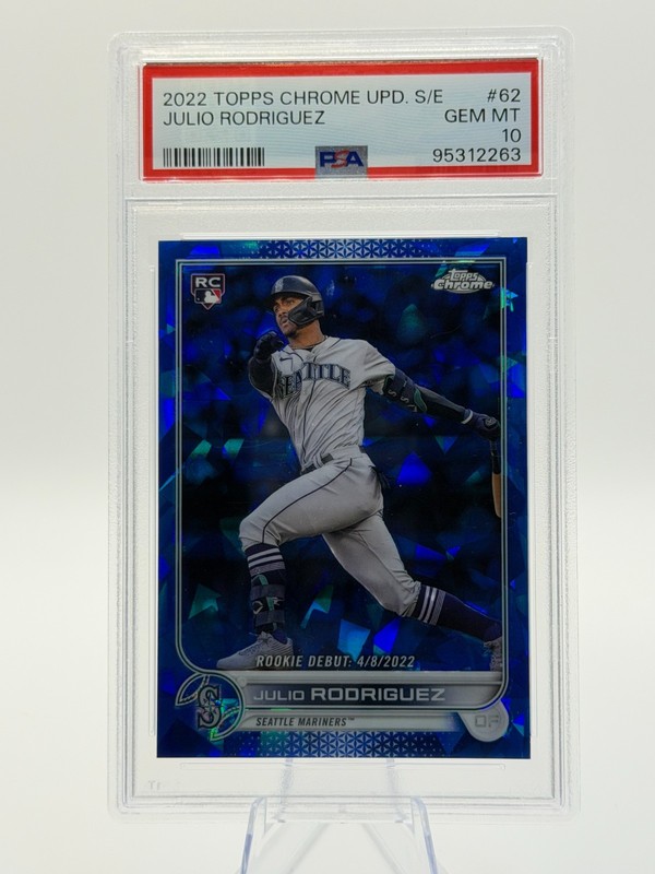 PSA 10 2022 Topps Chrome Sapphire Update S/E Julio Rodriguez #62 Rookie RC 