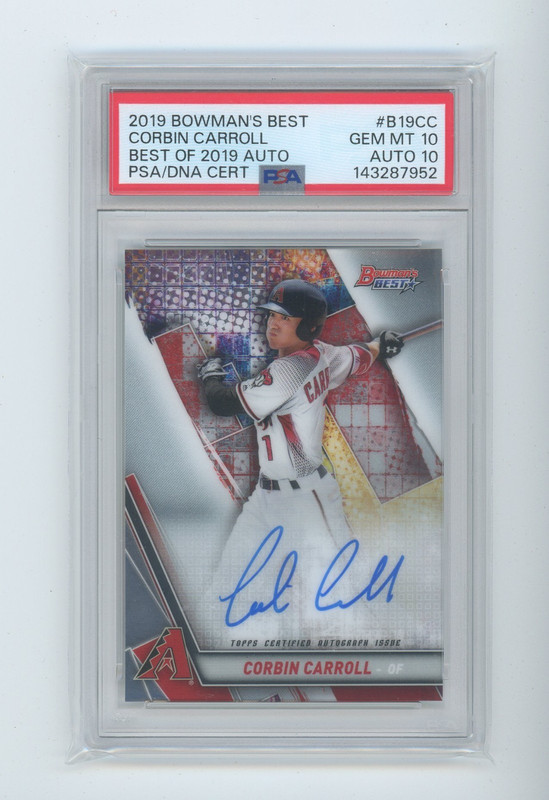 2019 Bowman's Best - #B19CC Corbin Carroll ON- Card AUTO PSA 10