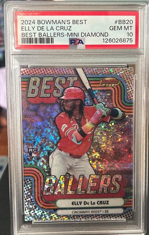 2024 Bowman's Best ELLY DE LA CRUZ RC Ballers MINI-DIAMOND REFRACTOR PSA 10 GEM