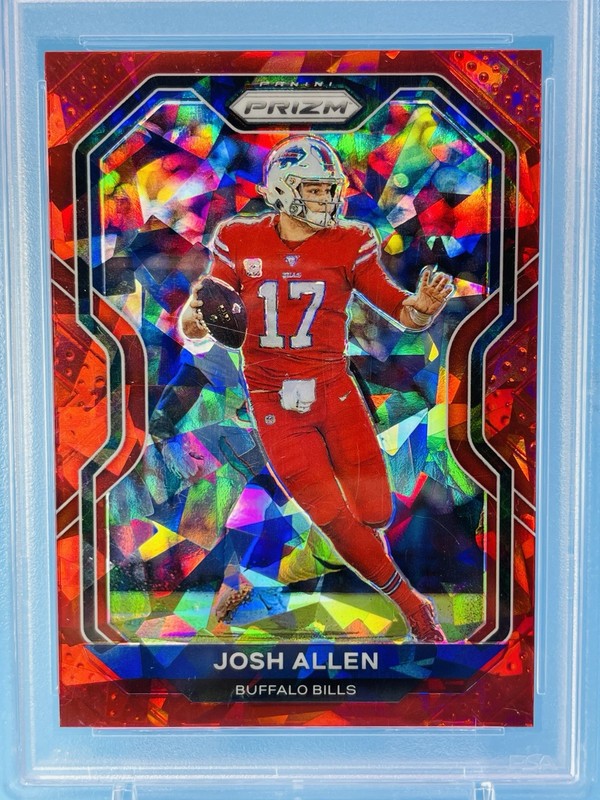 2020 Prizm ~ JOSH ALLEN ~ Red Cracked Ice Prizm 💥  PSA 9 MINT Color Match! 🔥 view 2