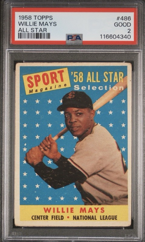 1958 Topps WILLIE MAYS "58 All Star #486 "PSA 2"