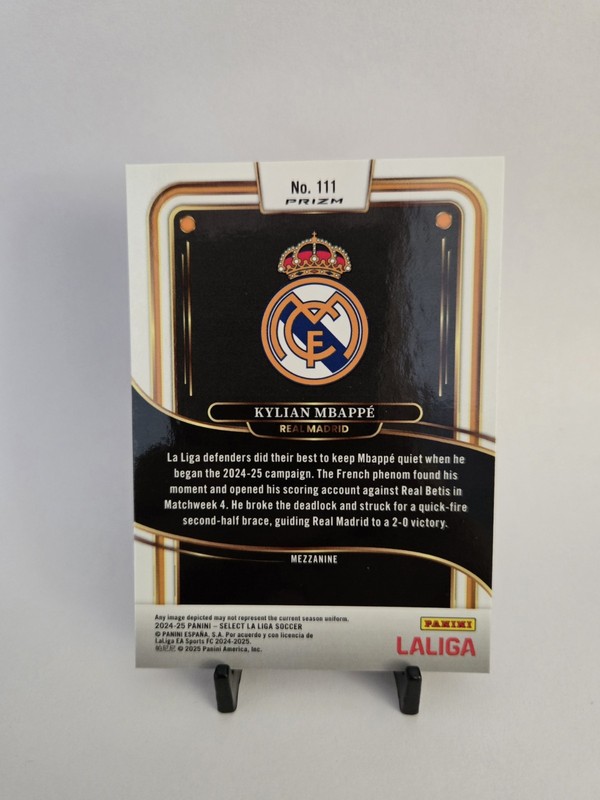 2024-25 Panini Select La Liga #111 Kylian Mbappe Purple Mojo view 2