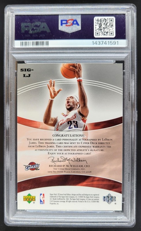 2004-05 SP Game Used LeBron James SIGnificance /100 Auto PSA 9 Cavaliers JG12 view 2