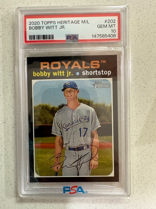 2020 TOPPS Heritage Minor League Bobby  Witt Jr #202  PSA 10