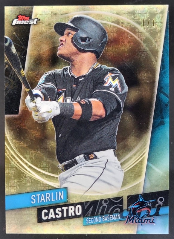 2019 Topps Finest Starlin Castro SuperFractor 1/1 #61 Miami Marlins LF2