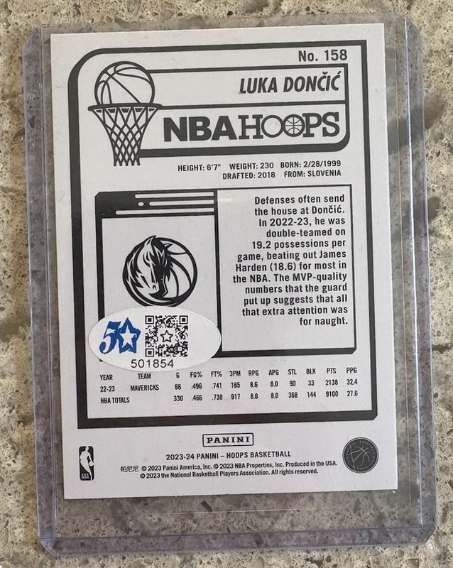 LUKA DONCIC 23-24 PANINI PRIZM BBALL SIGNED AUTO CARD~FIVE STAR COA view 2