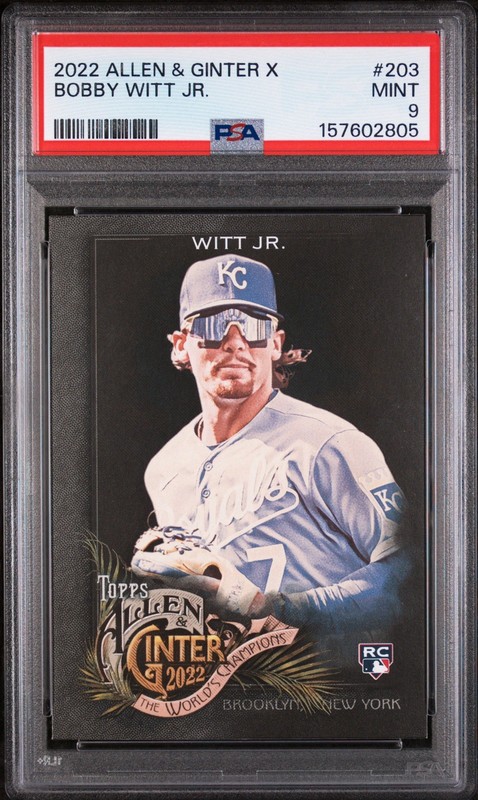 2022 Topps Allen & Ginter X Bobby Witt Jr #203 Rookie RC PSA 9 Royals