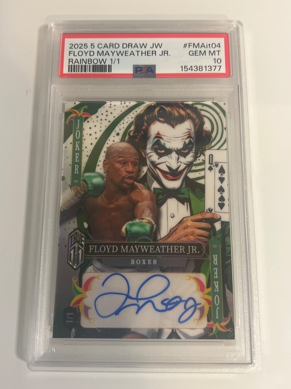 2025 5 Card Draw Joker's Wild Floyd Mayweather Jr Rainbow 1/1 Gem MT PSA 10
