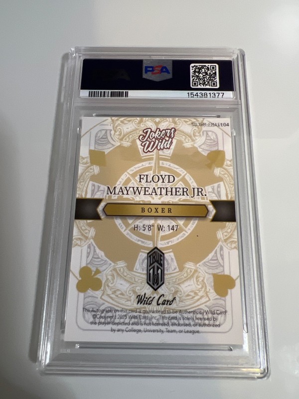 2025 5 Card Draw Joker's Wild Floyd Mayweather Jr Rainbow 1/1 Gem MT PSA 10 view 2