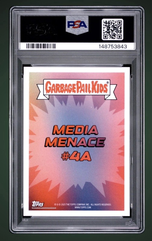 2025 Topps Garbage Pail Kids Losing Lincoln Media Menace 4a GPK PSA 10 view 2