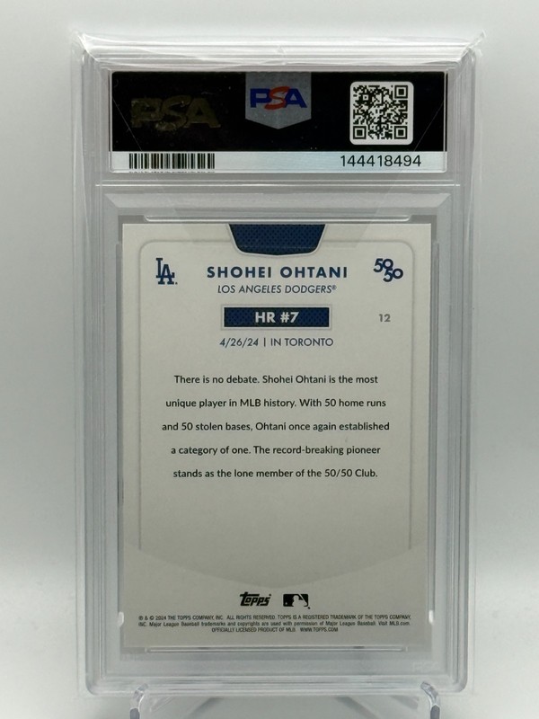 2024 Shohei Ohtani Topps 50/50 #12 PSA 9 view 2