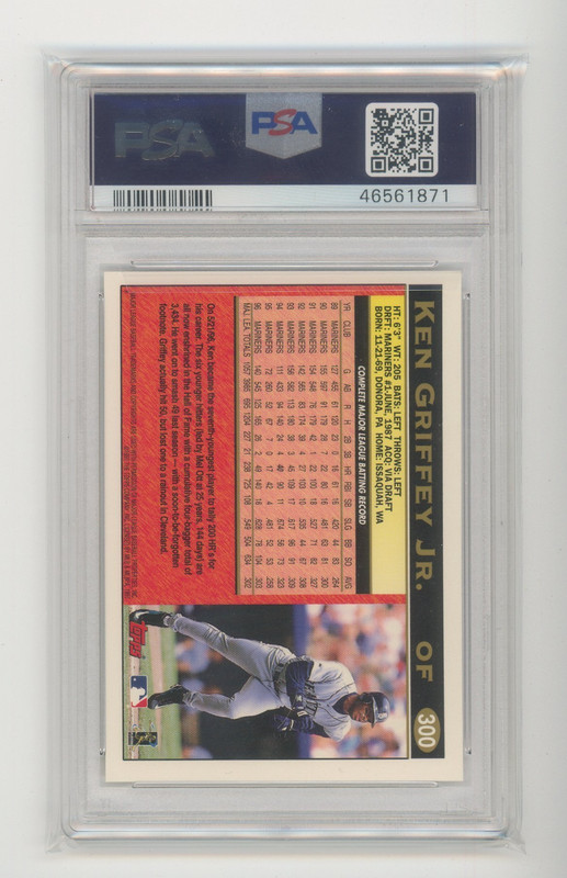 1997 Topps #300 Ken Griffey Jr PSA 10 view 2