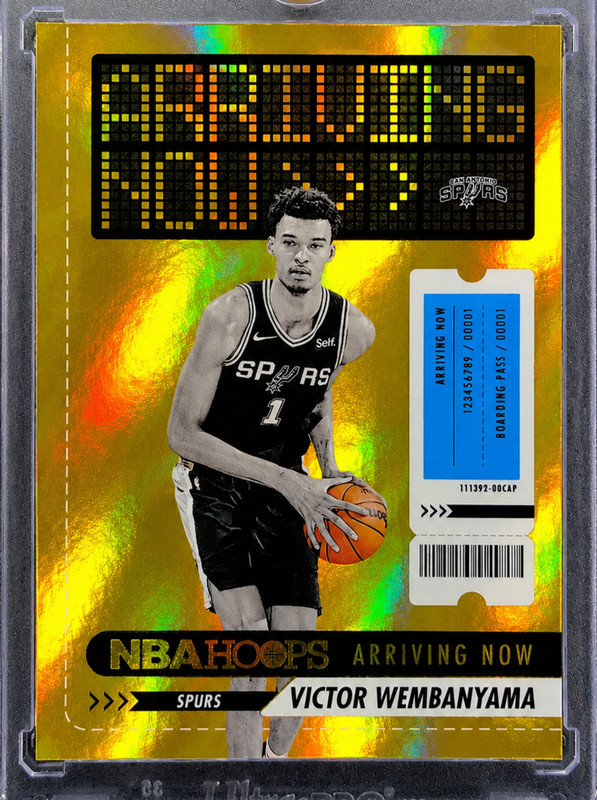VICTOR WEMBANYAMA ROOKIE GOLD REFRACTOR RARE SP Insert Panini 2023-24 RC view 2
