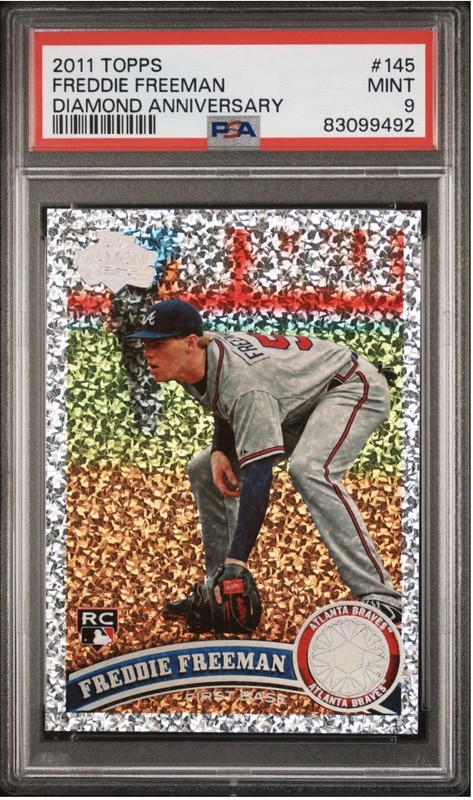 2011 Topps Freddie Freeman Rookie Card #145 Diamond Anniversary PSA 9 RC