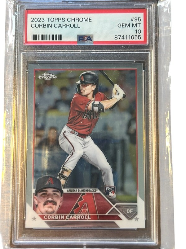 2023 Topps Chrome Corbin Carroll #95 (RC) PSA 10 GEM MT (87411655) view 1