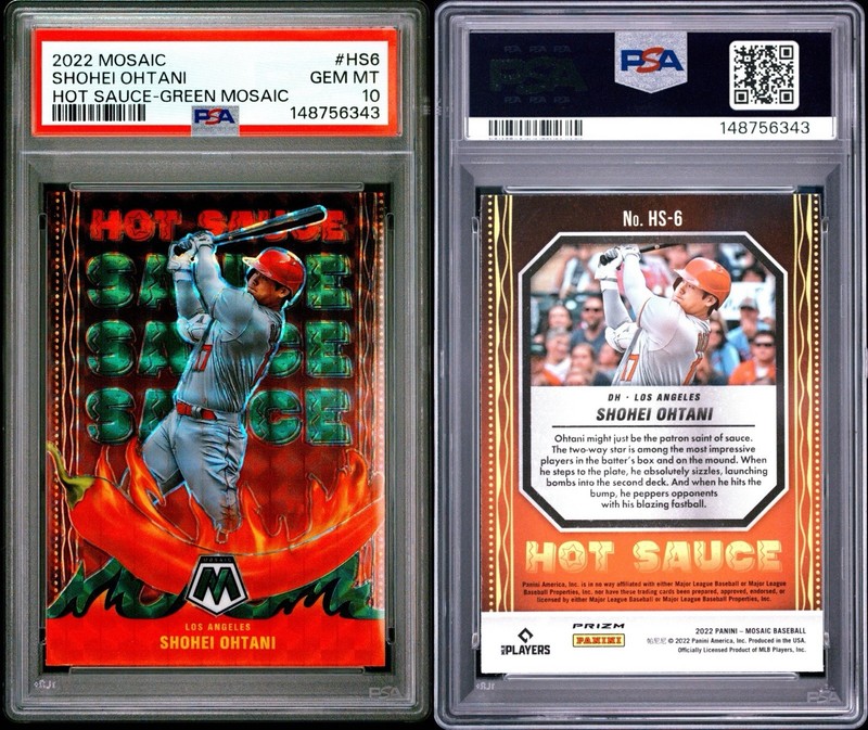 2022 Panini Mosaic Hot Sauce Green Mosaic #HS6 Shohei Ohtani PSA 10!! RARE 10!!