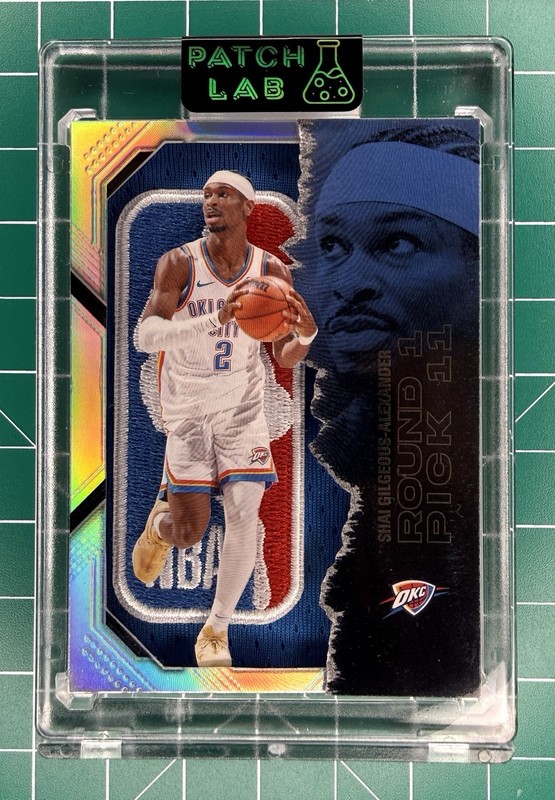 Shai Gilgeous-Alexander Silver Refractor Logoman Jersey 1/1 - Built by Patch Lab