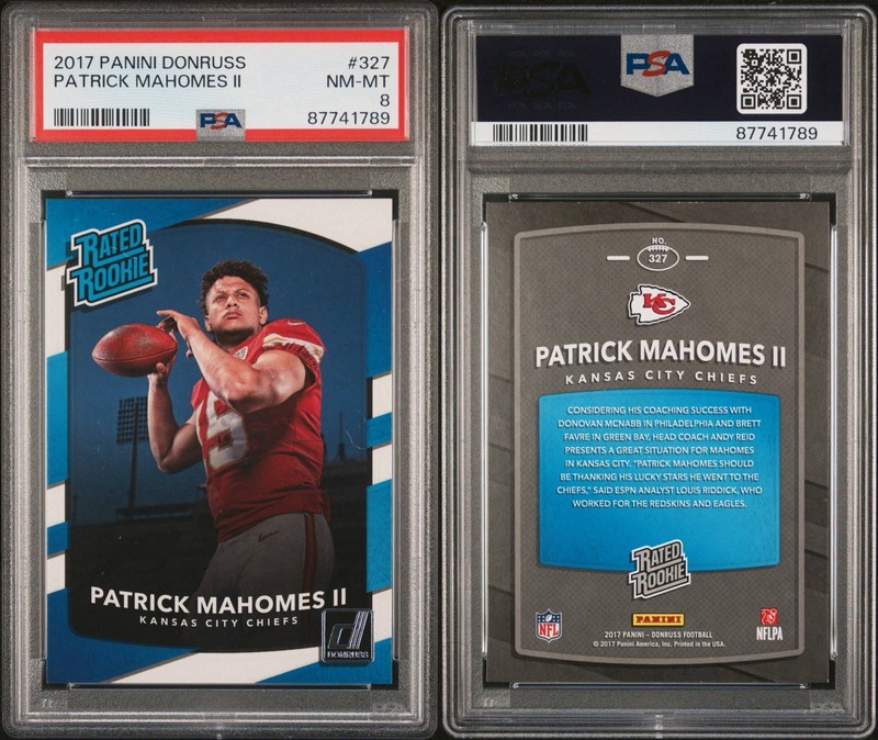 2017 DONRUSS #327 PATRICK MAHOMES II - PSA 8!! Rated Rookie!!