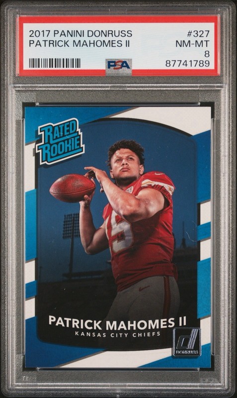 2017 DONRUSS #327 PATRICK MAHOMES II - PSA 8!! Rated Rookie!! view 2
