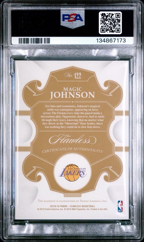 2018 PANINI FLAWLESS LEGENDS MAGIC JOHNSON PLATINUM 1/1 view 2
