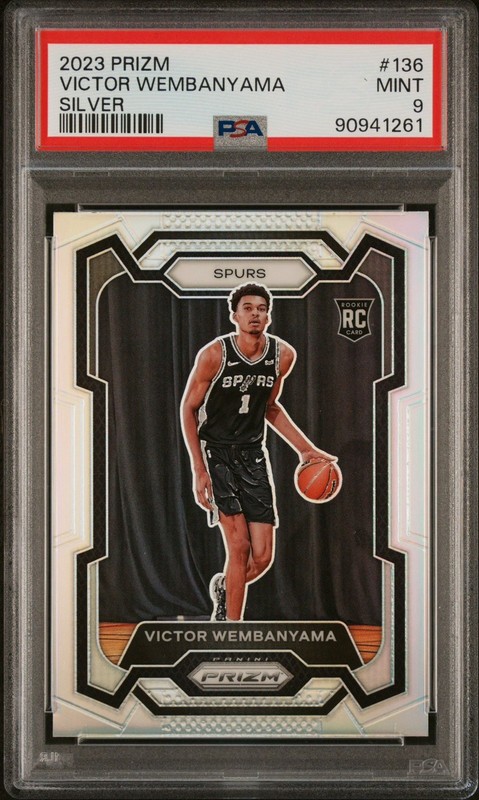 2023-24 Panini Prizm Victor Wembanyama Silver Prizm #136 RC PSA 9 - SPURS ROOKIE