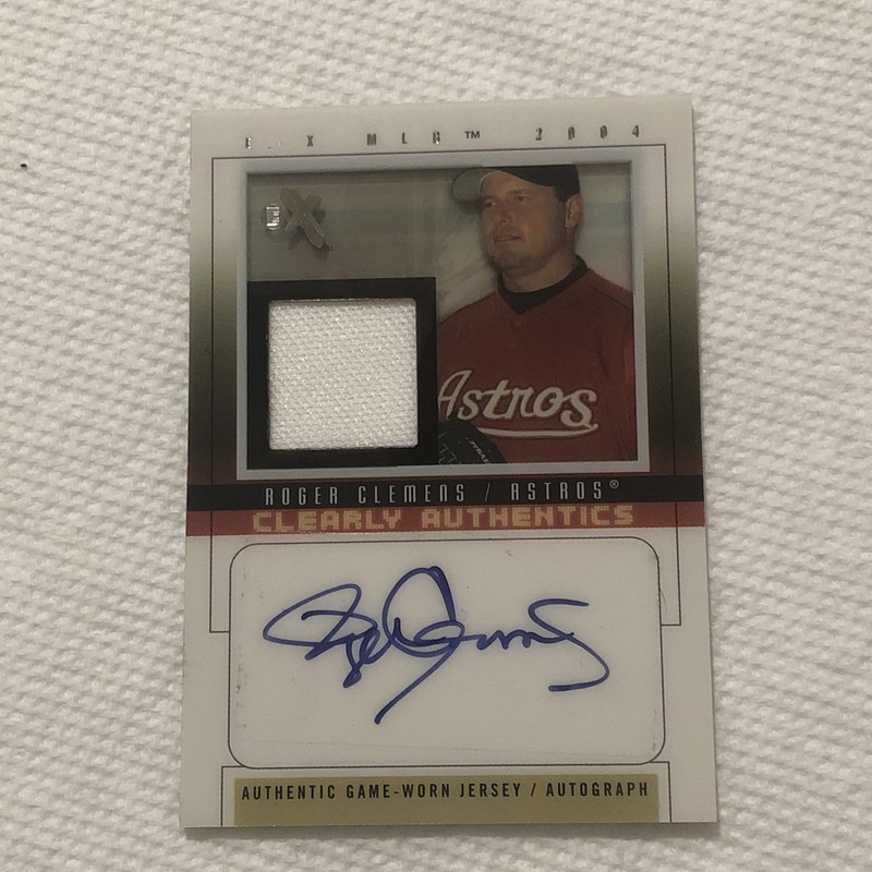 2004 Fleer E_X ROGER CLEMENS Auto Patch Card RARE ASTROS #31 of 50