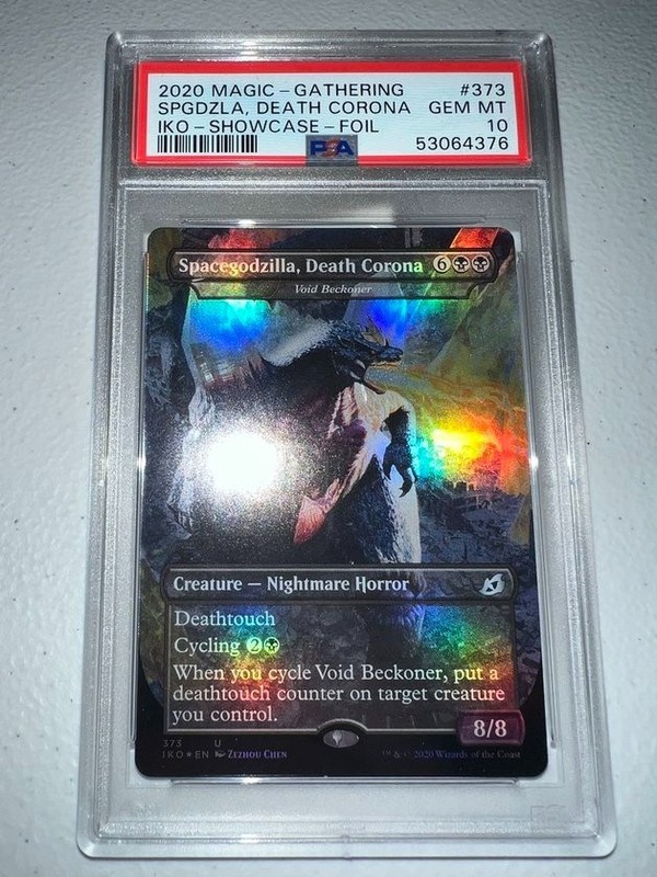 Magic: The Gathering Spacegodzilla Death Corona MTG 373 IKO Foil Showcase PSA 10