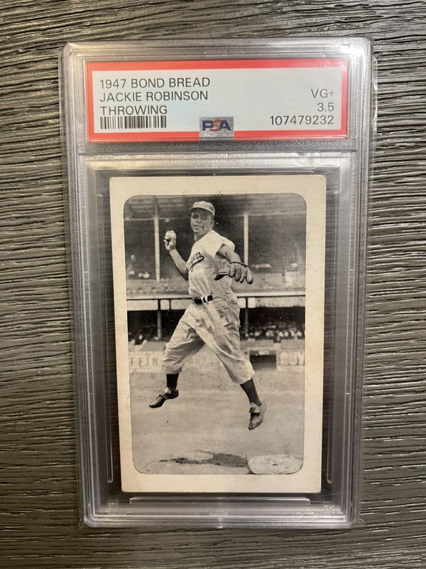 1947 Bond Bread Jackie Robinson Throwing  PSA 3.5+ 