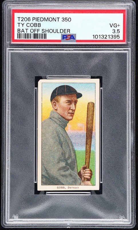 🔥 Ty Cobb 1909-11 T206 Piedmont 350 Bat Off Shoulder PSA 3.5 VG+ 🐐 Vintage HOF