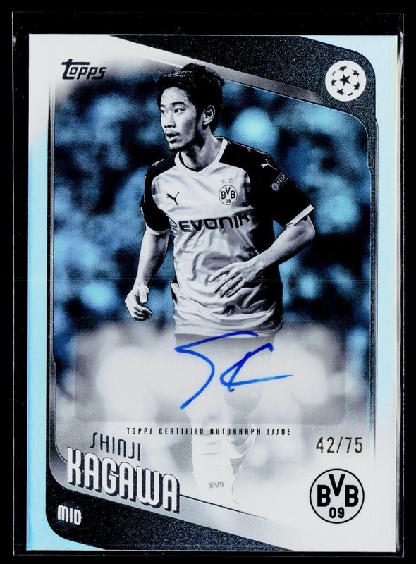 2025-26 Topps UEFA Shinji Kagawa Base Auto Black & White Foil #/75