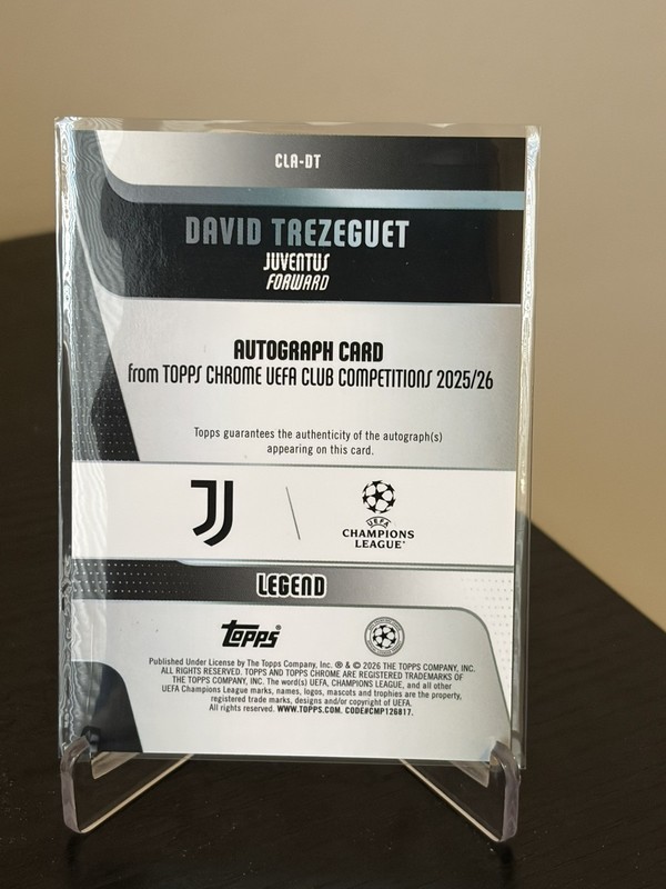 2025-26 Topps Chrome UEFA Club David Trezeguet, Juventus AUTO GREEN LAVA /99 view 2