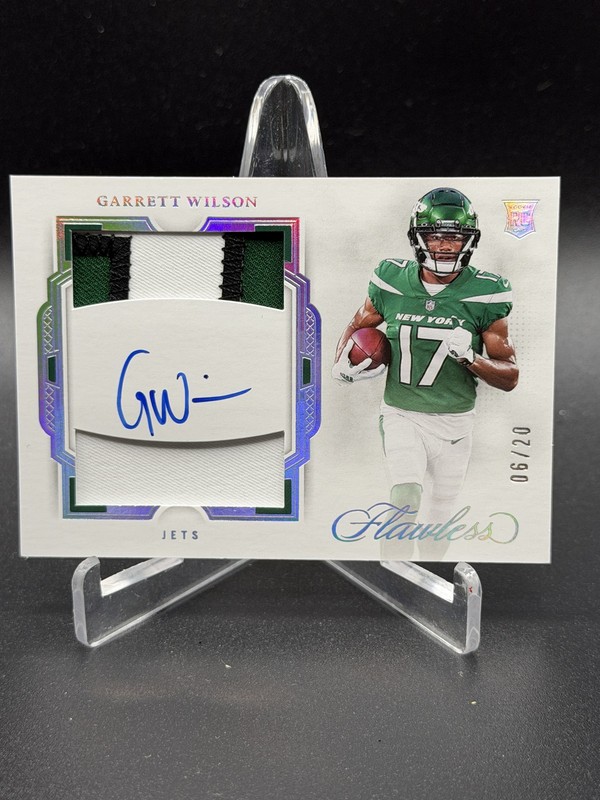 2022 Flawless #RDP-GW Garrett Wilson Rookie Dual Patch Auto Silver /20