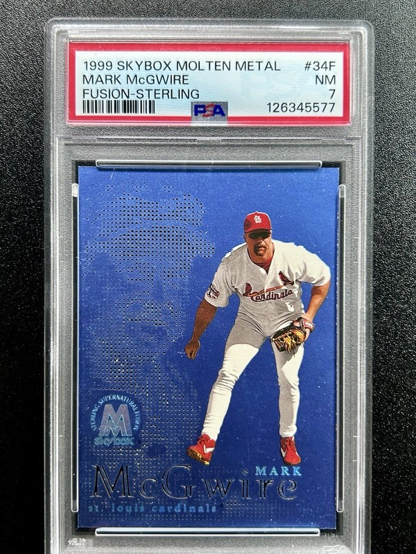 1999 SKYBOX MOLTEN METAL FUSION MARK MCGWIRE STERLING /500  #34F PSA 7