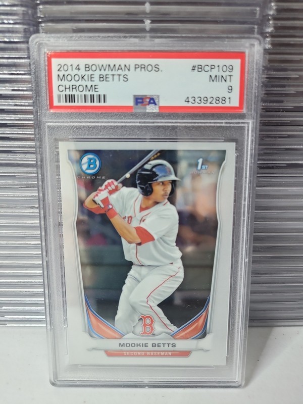 2014 Bowman Chrome Mookie Betts Rookie Card #BCP109 PSA 9 Mint Red Sox Dodgers