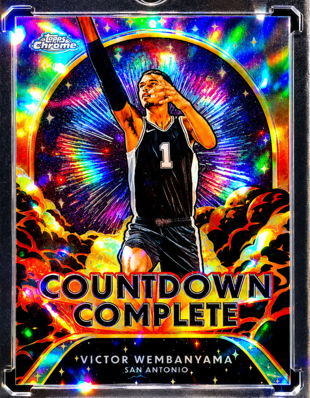 VICTOR WEMBANYAMA RARE SUN PRIZM Silver Holo SP Insert Topps Chrome NBA Finals view 2